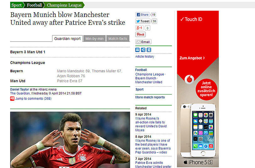 Die Bayern blasen Manchester weg: Das schreibt der Guardian.