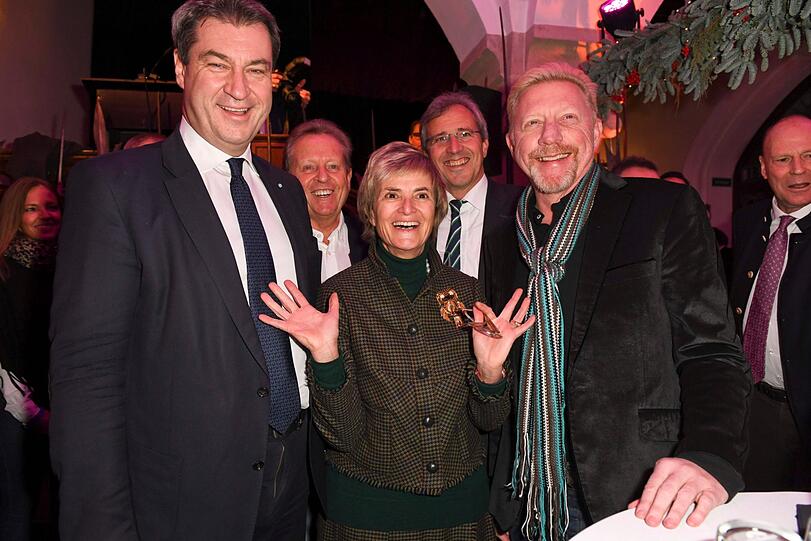 Markus Söder, Fürstin Gloria von Thurn und Taxis mit Boris Becker