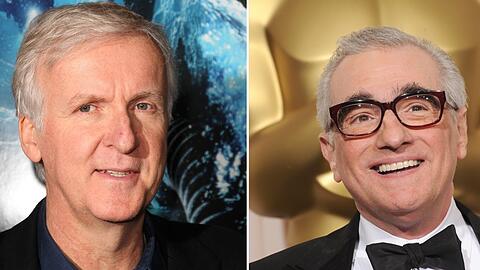 Sowohl James Cameron (li.) als auch Martin Scorsese sind keine Fans von Marvel.