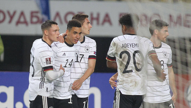 Bayerns Top-Talent Jamal Musiala erzielte in Nordmazedonien sein erstes Länderspieltor.