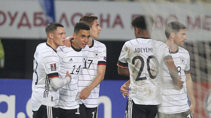 Bayerns Top-Talent Jamal Musiala erzielte in Nordmazedonien sein erstes Länderspieltor.