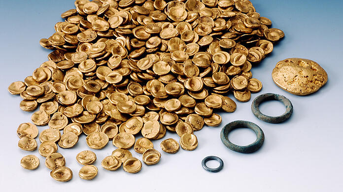 Der Goldschatz von Manching besteht aus fast 500 sogenannten Muschelstateren.