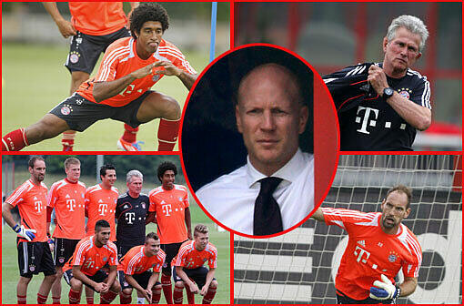 Trainingsauftakt bei den Bayern: Der neue Sportdirektor Matthias Sammer schaut seinen Spielern beim Dienstantritt zu.