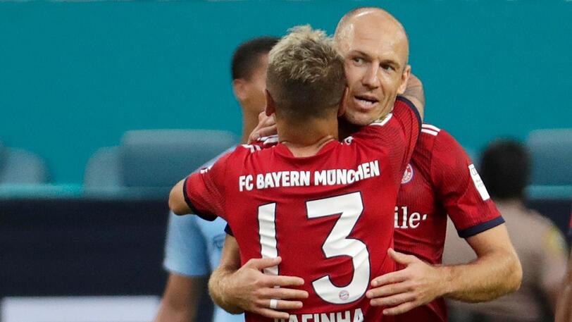Mit einem Tor im Testspiel: Bayerns Robben (r.).