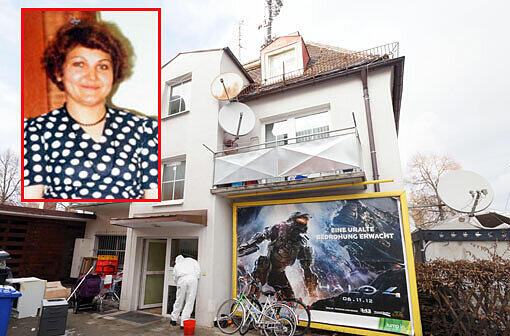 In diesem Haus in Perlach geschah die grausame Bluttat. Kleines Bild: die ermordete Ehefrau des Täters.