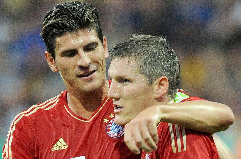 Seit dem Liga total!-Cup in Hamburg verletzt: Mario Gomez und Bastian Schweinsteiger.
