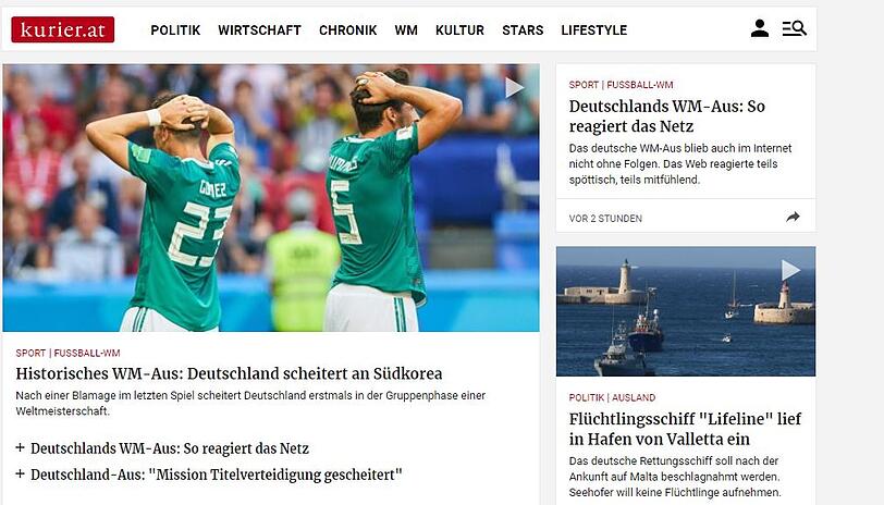 Der österreichische "Kurier" betont das historische WM-Aus