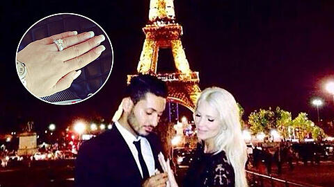 Sarah Kern hat sich mit ihrem Alieu in Paris verlobt. Alle Bilder ds romantischen Trips!