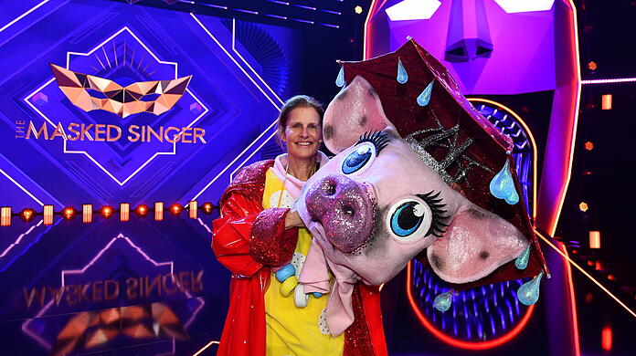 Katrin Müller-Hohenstein war als Schwein verkleidet.