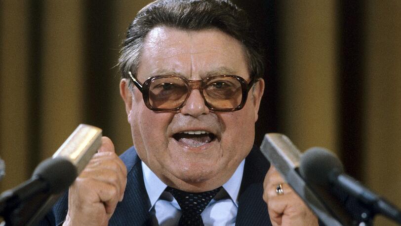 Franz Josef Strau&szlig; als bayerischer Ministerpr&auml;sident 1985.