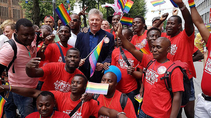 OB Reiter mit den Rainbow Refugees Munich.