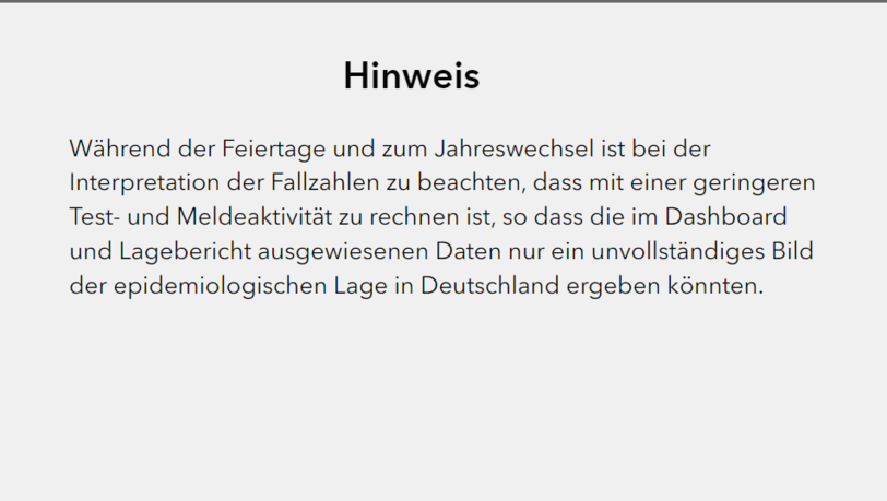 Der aktuelle RKI-Hinweis zu möglicherweise verzerrten Corona-Zahlen.
