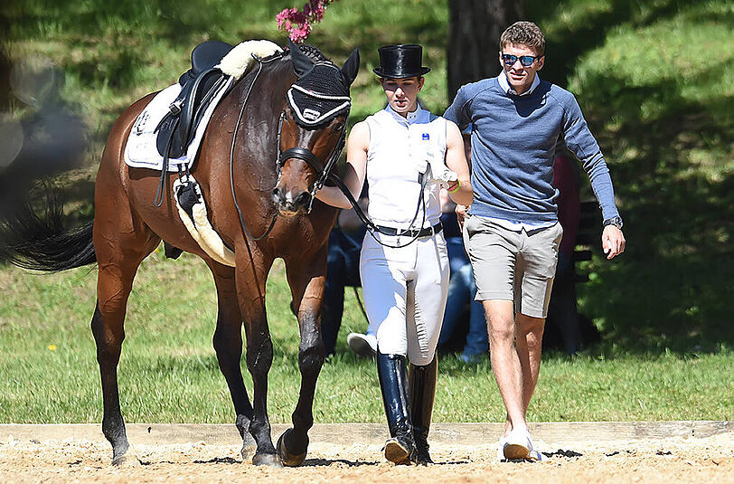 Lisa und Thomas Müller bei der "Pferd International" im Mai auf der Olympia-Reitlanlage in München.