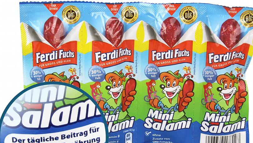 Viel Salz, wenig Vitamine: „Stockmeyers Ferdi Fuchs“-Mini-Salamis Viel Salz, wenig Vitamine: „Stockmeyers Ferdi Fuchs“-Mini-Salamis