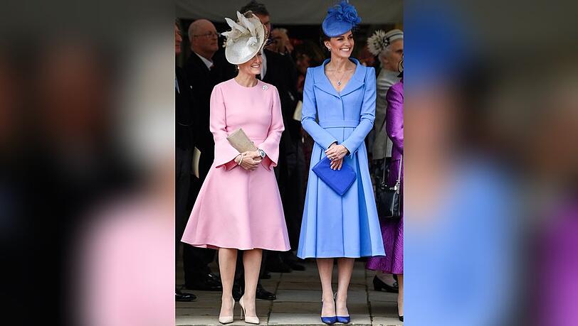 Sophie von Wessex (li.) und Herzogin Kate nahmen an der Zeremonie des Garter Day teil.