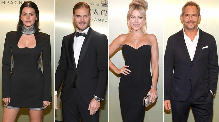 In Berlin begrüßte Sylvie Meis die Promi-Gäste wie Ruby O. Fee, Rurik Gislason und Moritz Bleibtreu zur Dinner-Party des Champagner-Hauses "Moët & Chandon".