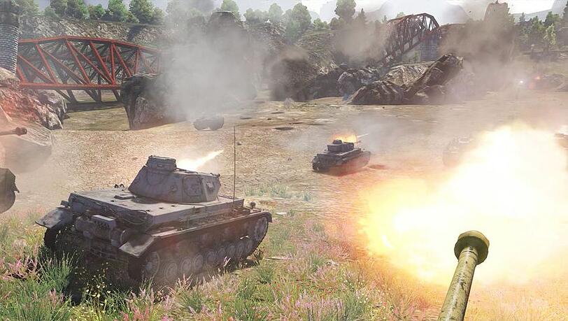 Nicht nur zu Land, auch in der Luft finden die Online-Kämpfe bei "War Thunder" statt Nicht nur zu Land, auch in der Luft finden die Online-Kämpfe bei "War Thunder" statt