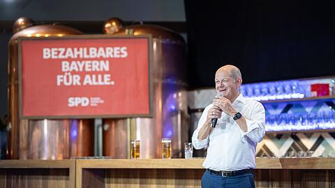 Olaf Scholz beim Bürgergespräch in München.