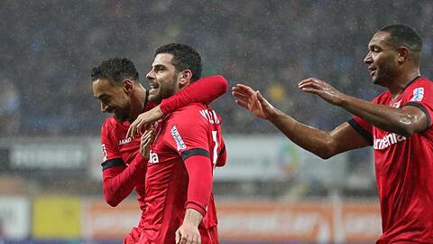 Angreifer Kevin Volland (M) traf zum Leverkusener Rückrunden-Auftakt doppelt.