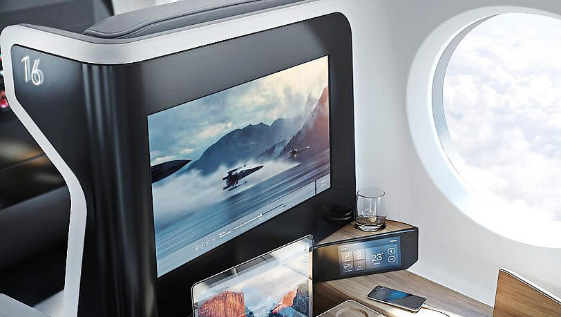 Laptop und Filme: Für Passagiere soll's luxuriös werden im Überschallflugzeug "Boom".
