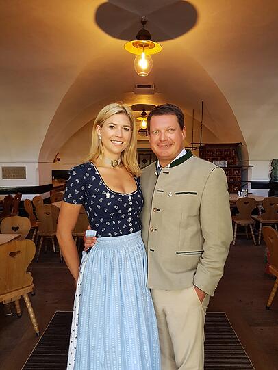 Die Wirtsleute vom Tegernseer Bräustüberl: Peter Hubert mit Frau Caterina.