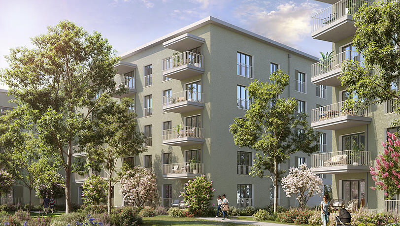 165 Wohnungen entstehen in einem ersten Schritt, am Ende sollen es im ganzen Quartier einmal &uuml;ber 1600 Wohnungen sein.