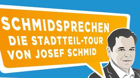 So wirbt CSU-Politiker Seppi Schmid für seine Stadtteil-Tour.
