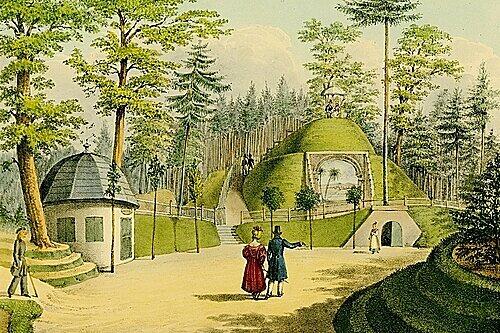 So schön ließ es sich anno 1832 am Schmausenbuck lustwandeln: Lithografie von Georg Paul Buchner.