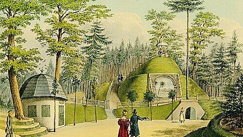 So schön ließ es sich anno 1832 am Schmausenbuck lustwandeln: Lithografie von Georg Paul Buchner. So schön ließ es sich anno 1832 am Schmausenbuck lustwandeln: Lithografie von Georg Paul Buchner.