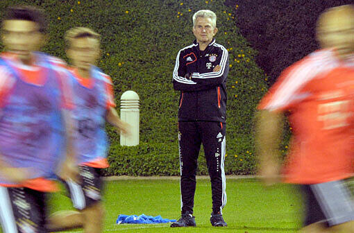 Die Bayern beim Abendtraining.