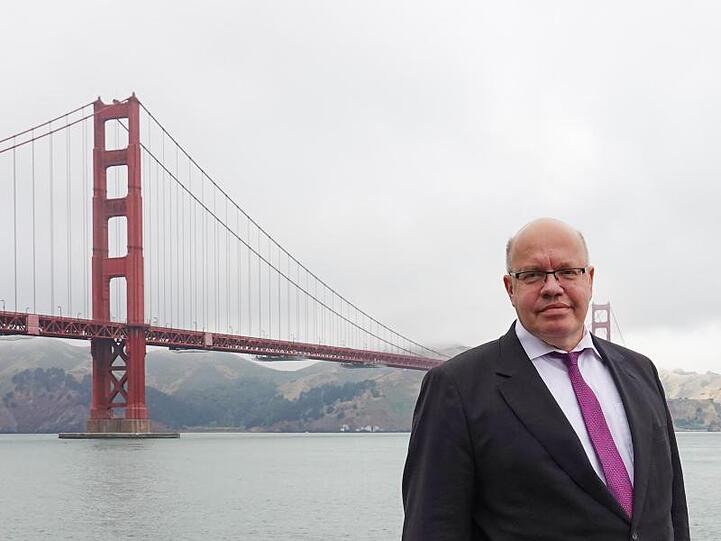 "Wir müssen in Deutschland alles tun, um das Innovationstempo zu steigern": Peter Altmaier vor der Golden Gate Bridge.