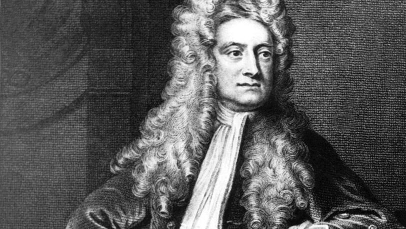 Ein zeitgenössischer Stich des englischen Mathematikers, Physikers und Astronoms Sir Isaac Newton. Ein zeitgenössischer Stich des englischen Mathematikers, Physikers und Astronoms Sir Isaac Newton.