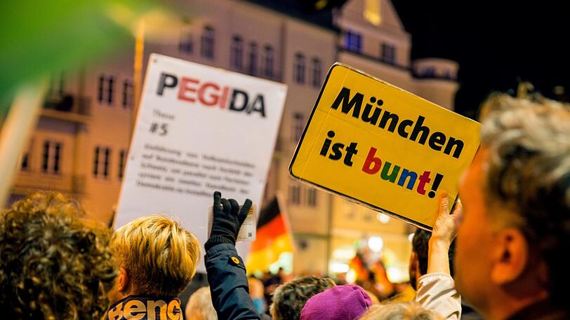 Gegen die Pegida-Demo hatte ein breites Bündnis zur Gegendemo aufgerufen.
