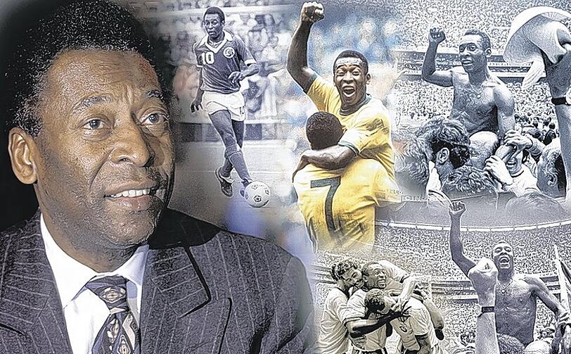Dreimal Weltmeister, 1282 Treffer insgesamt: Pelé.