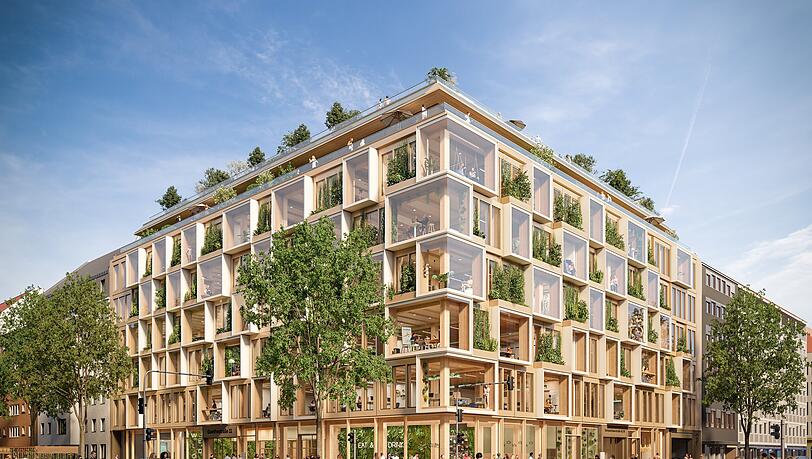 2026 ziehen die ersten Mieter ein: 800 Mitarbeiter werden in dem innovativen Holzhybrid-Bürogebäude in der Schwanthalerstraße 38 arbeiten.