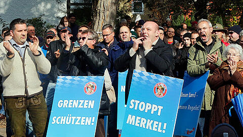 Eine Demonstration der Alternative für Deutschland in Freilassing.