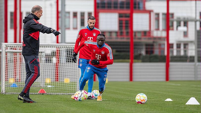 Vor dem Comeback: Mané (vorne) und Mazraoui.