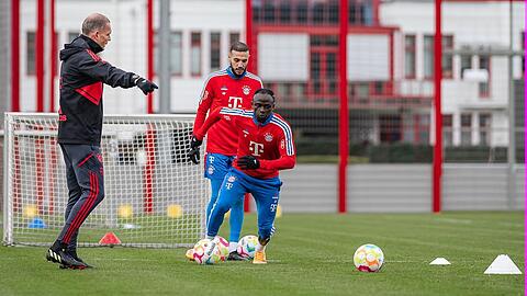 Vor dem Comeback: Mané (vorne) und Mazraoui.