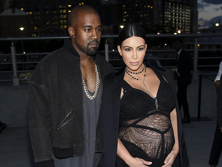 Kim Kardashian und Ehemann Kanye West auf der New York Fashion Week