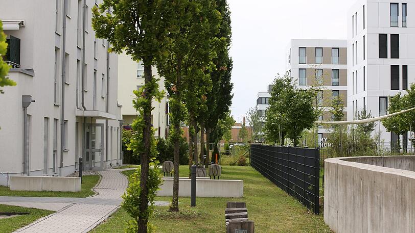 Freiham links von der Bodenseestraße stadtauwärts.