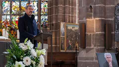 Bayerns Ministerpräsident Markus Söder hielt eine Rede.