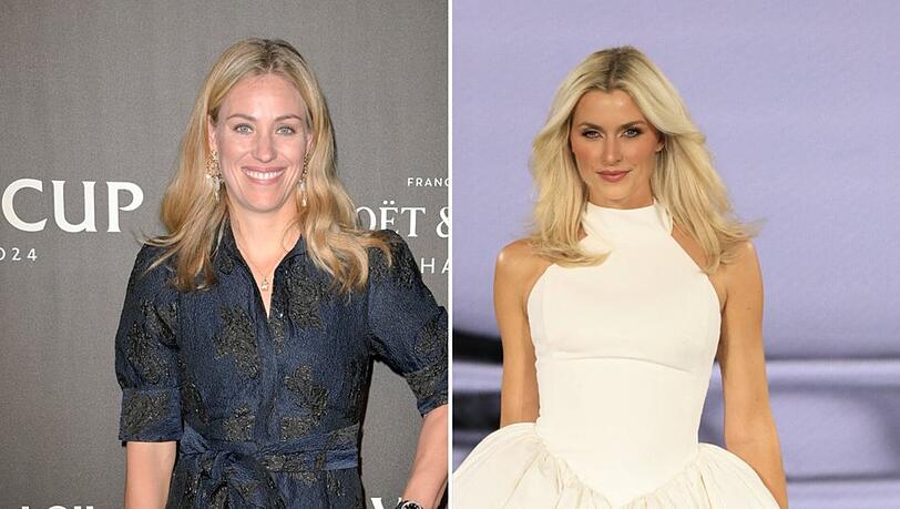 Blondschopf ersetzt Blondschopf: Angelique Kerber (l.) springt spontan für die verletzte Lena Gercke bei der "Promi Padel WM" ein.