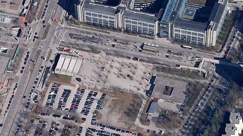 Der Hanns-Seidel-Platz in Neuperlach. Seit Jahren soll er bebaut werden - nun wurde ein kleiner Schritt nach vorne gemacht.