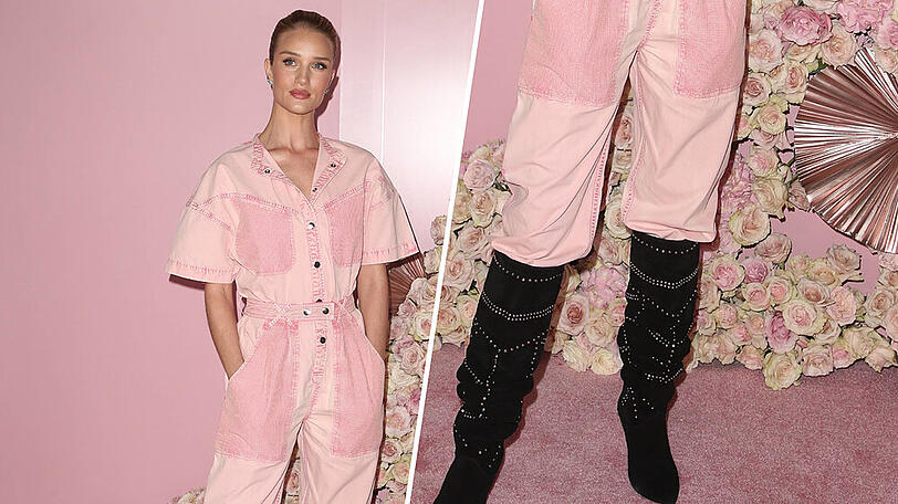 Model und Schauspielerin Rosie Huntington-Whiteley liebt die angesagten 70ies-Stiefel