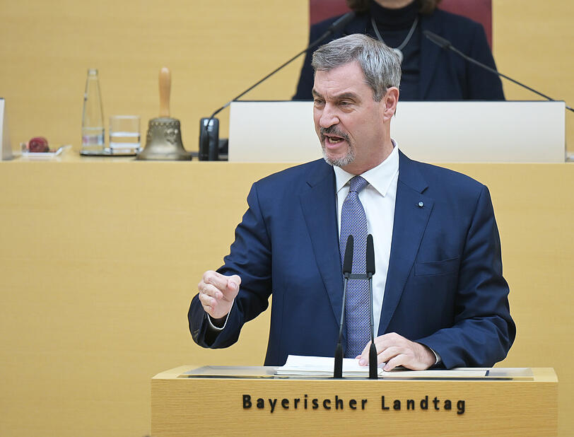 Markus Söder (CSU), Ministerpräsident von Bayern, im Bayerischen Landtag. Markus Söder (CSU), Ministerpräsident von Bayern, im Bayerischen Landtag.