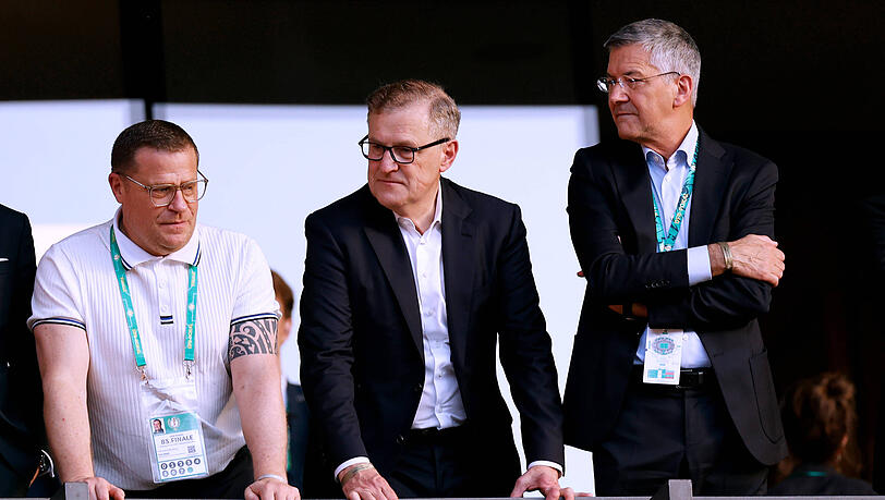 Wichtige F&uuml;hrungskr&auml;fte beim FC Bayern (v.l.): Sportvorstand Max Eberl, Vorstandschef Jan-Christian Dreesen und Pr&auml;sident Herbert Hainer.