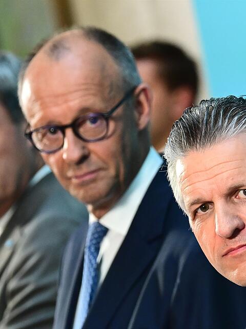 Die Parteichefs und der von ihnen vorgeschlagene neue Fraktionschef.