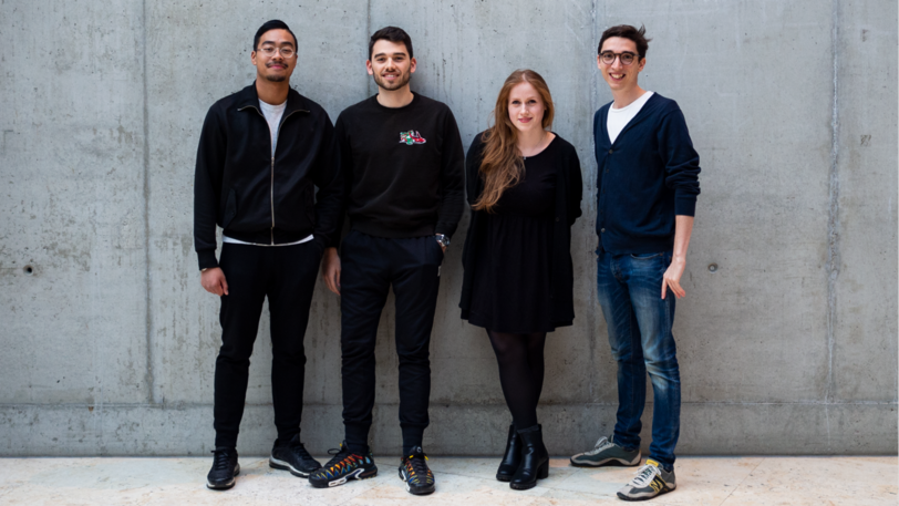 Haben die Europawahl im Mai zu ihrem Projekt gemacht: der Grafiker Constantin Tran und die drei Politikstudenten Marco Moschovidis, Maike Steen und Luca Scotellaro (v. l.).