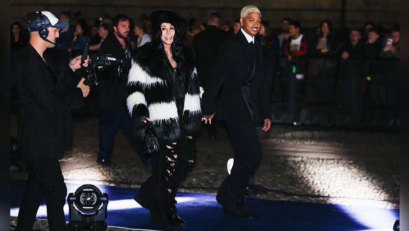 Stylisches Paar: Cher und Alexander Edwards in Mailand.