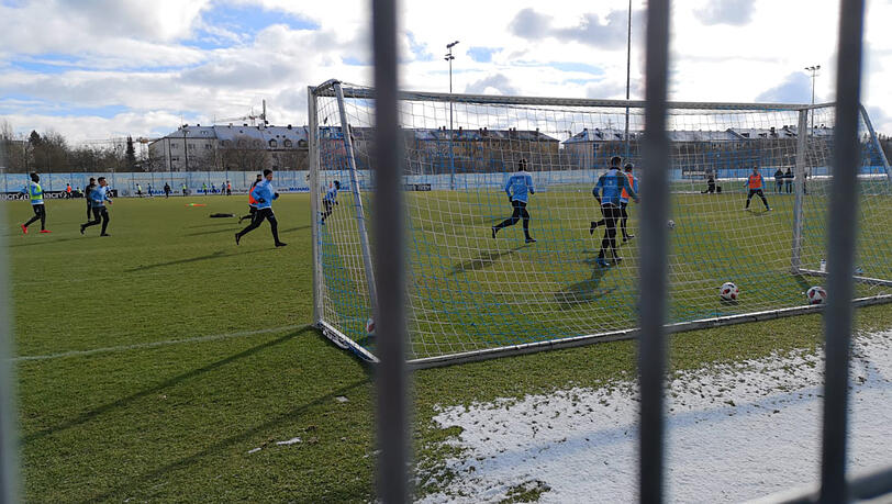 Die Spieler des TSV 1860 beim Training am Dienstagvormittag. Die Spieler des TSV 1860 beim Training am Dienstagvormittag.